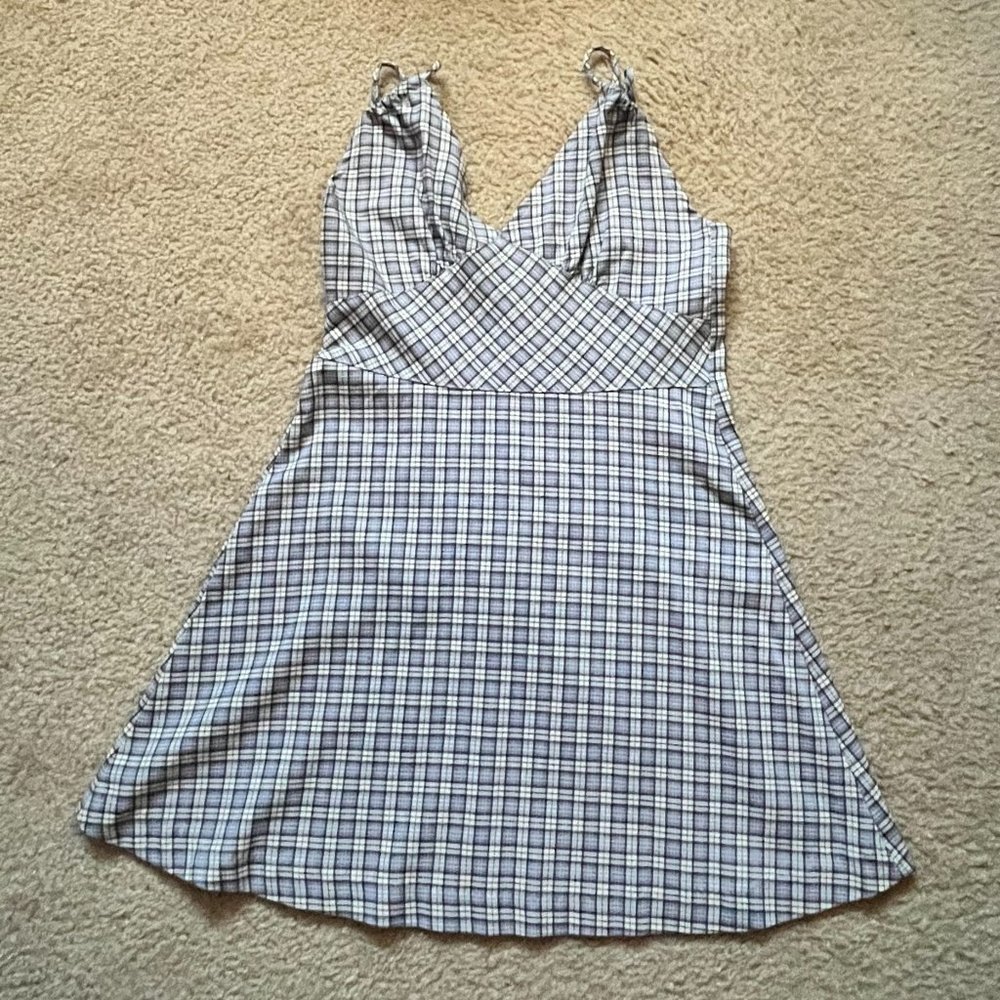 Spaghetti Strap Junior Purple Plaid 90’s Dress